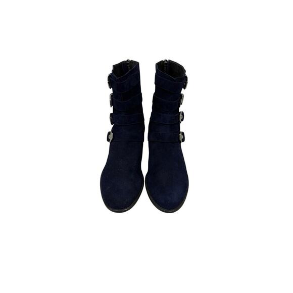 Women's Navy Suede Ankle Boots NWT - Picture 3 of 10
